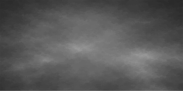 A dark grunge metal texture blends with a misty black and white cloudscape where stormy smoke and grey steam drift through a night sky