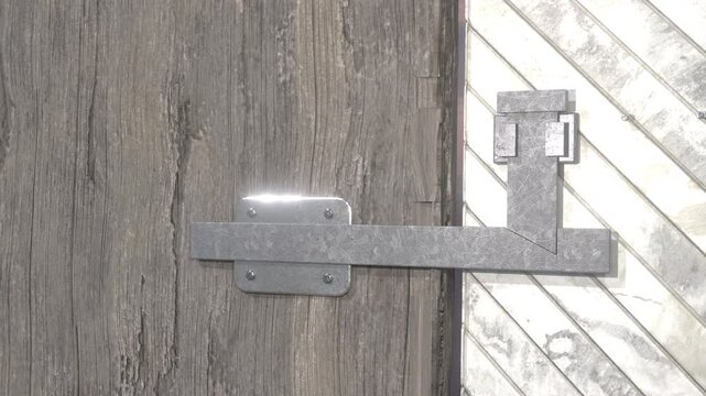 Closing Metal Gate with Unique Lock, 4K Animation, Security Concept