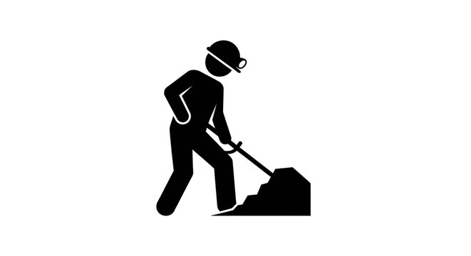 Man digging with a shovel outdoors.