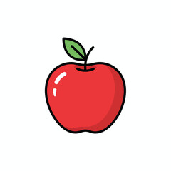 Fototapeta premium Fresh Red Apple Illustration for Healthy Eating and Grocery Themes