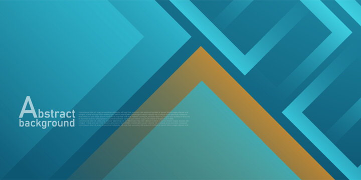 Abstract blue background with overlap square shape and orange lines pattern element concept design. Simple and trendy banner style. Eps10 vector