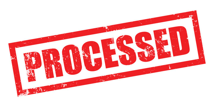 A red stamp with the word 'PROCESSED' on a white background