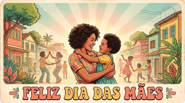 Feliz Dia Das Maes Mother And Child Hug