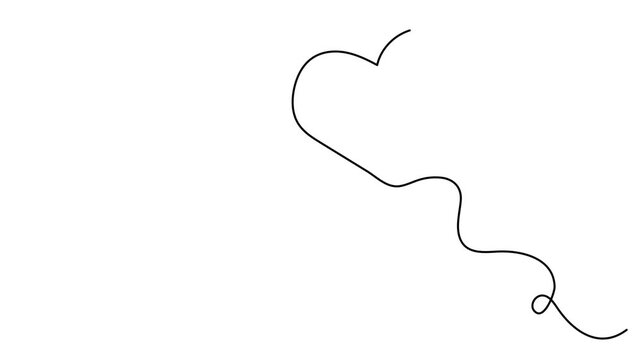 Heart Shape line art 4K Animation Video minimal seamless loop abstract romantic motion
