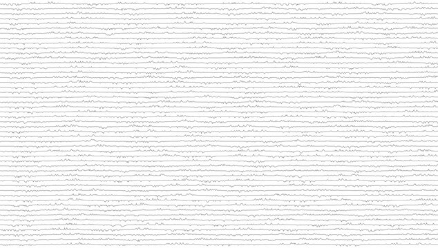 Minimalist black and white abstract background with dense parallel horizontal wavy hand-drawn lines creating subtle organic ripple texture pattern