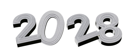 3D rendered image of the year 2028, perfect for new year greetings and futuristic themes. © vegefox.com
