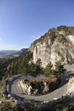 Road to mount "Hohe Wand", Lower Austria, Austria, Europe