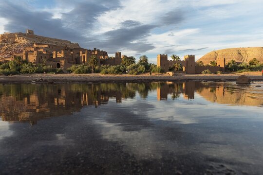 Fortified village, residences of the Kasbah Ait Benhaddou, High Atlas, Ksar Ait Benhaddou, Ouarzazate Province, Souss-Massa-Dra&acirc;, Morocco