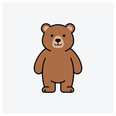 Fototapeta premium Simple bear animal illustration or silhouette icon