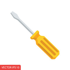 Fototapeta premium Flat Design Illustration of a Cross Sectional Screwdriver for Tools and Hardware Concepts