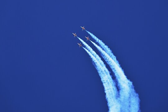 Formation flight of the Patrouille Suisse with the Northrop F-5E Tiger II, Zugerseefest 2022, Canton Zug, Switzerland