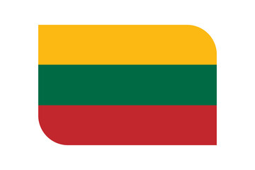 Fototapeta premium Lithuania flag with rounded corners on transparent background.