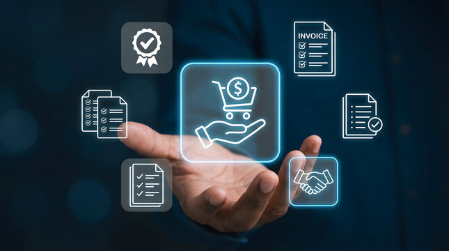 Business finance and payment concept with digital icons