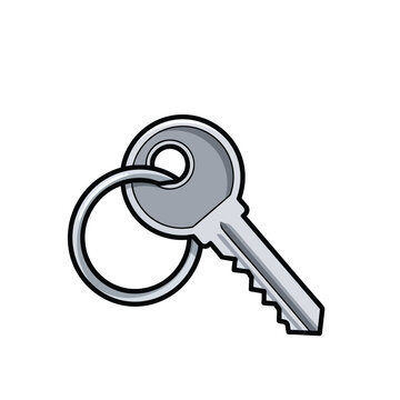 Close up of a Metal Key on a Keyring Symbolizing Security and Access