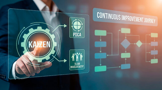 Kaizen process for continuous improvement and innovation concept.