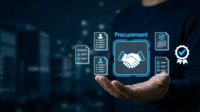 procurement process, business handshake