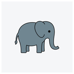 Fototapeta premium Minimal silhouette illustration of a standing elephant