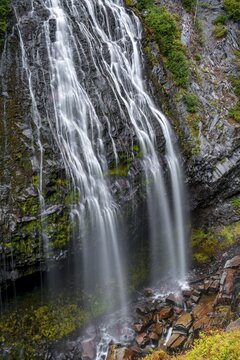 Narada Falls, waterfall, long exposure, Mount Rainier National Park, Washington, USA
