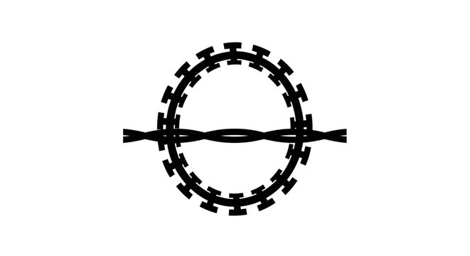 Black circle with dashed line.