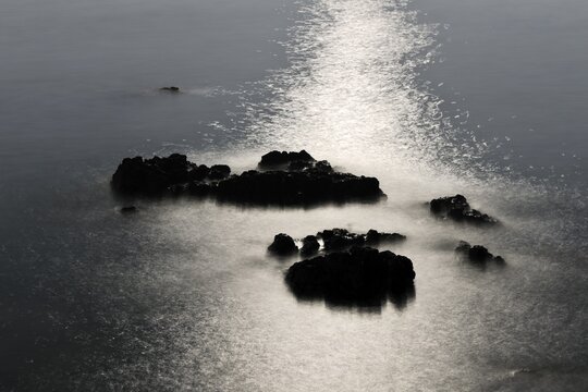 Moonlight on the sea near Krk, Croatia, Europe