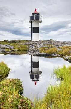 Lighthouse on the island of Andoya, Vester&aring;len, Nordland, Nord-Norge, Norway
