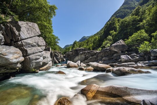 Mountain river Verzasca, Verzasca Valley, Canton Ticino, Switzerland