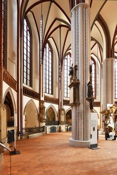 Nave of the renovated Saint Nicholas Church, Nikolai district, Berlin, Germany