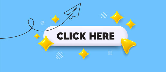 Click here search bar. Share plane line icon. Click here. Register announce sign. Order here offer symbol. Search button with 3d sparkles. Vector