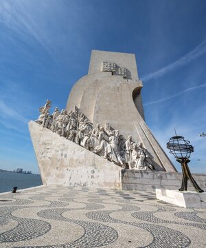 Monument of Discoveries, Padr&atilde;o dos Descobrimentos, navigator and discoverer, in front Henry the Navigator, Bel&eacute;m, Lisbon, Portugal