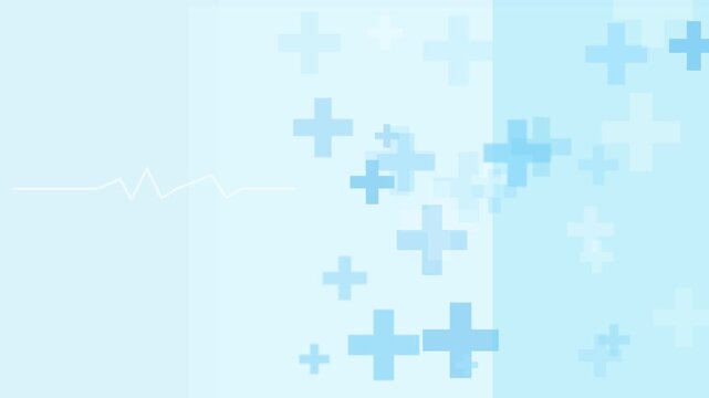 Blue geometric puzzle pieces connecting seamless pattern loop seamless loop