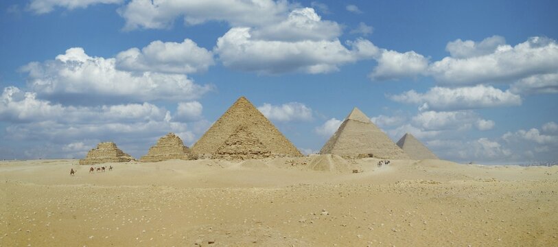Pyramid of Giza Panorama, Giza, Cairo, Egypt