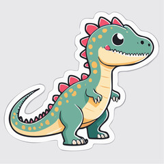 Obraz premium Cute cartoon dinosaur sticker