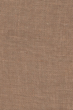 Brown Burlap Jute Fabric Texture Background Top View