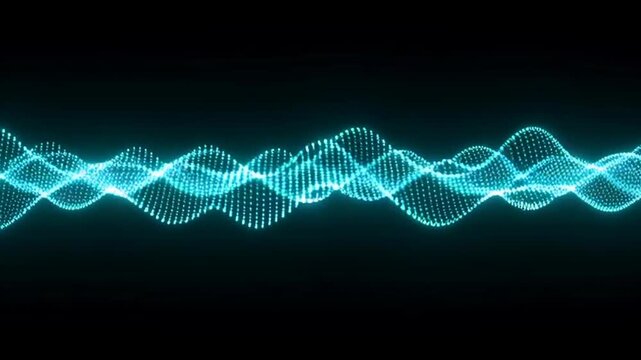 Glowing blue wave pattern animation.