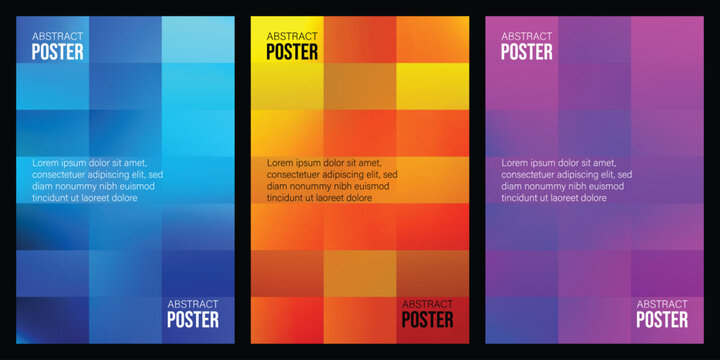 Abstract geometric posters with color blocks and gradients abstract geometric gradient background template creative composition colorful contrast business
