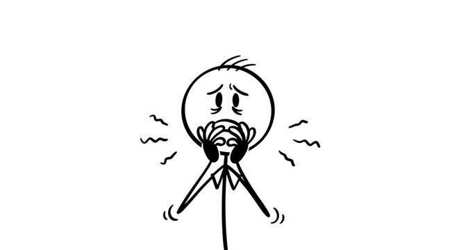 A frustrated man with a headache.