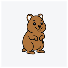 Obraz premium Simple cartoon brown bear cub silhouette for children book drawing