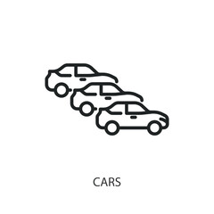Obraz premium Cars thin line vector icons