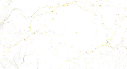 Fototapeta premium Abstract artwork featuring delicate lines and golden particles, creating a sense of movem