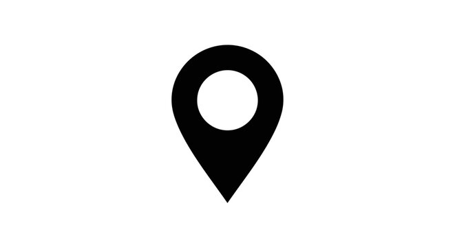 Black Location Map Pin Icon.