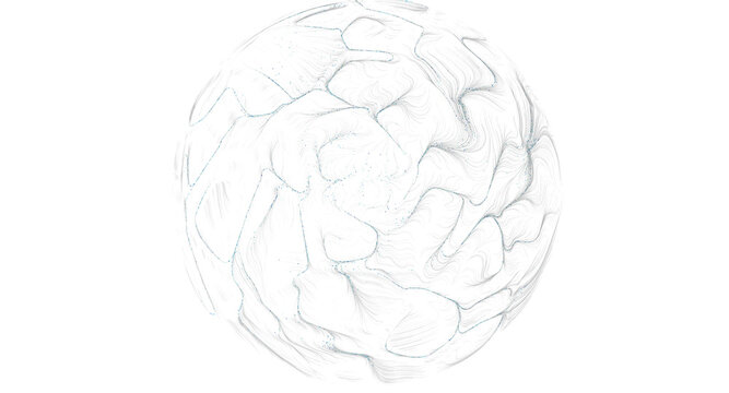 Intricate abstract sphere created using lines, ideal for design backgrounds, concepts lik