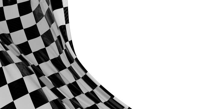 High-quality image of a checkered racing flag waving, perfect for sports, speed, and competition themes. Use for race ev