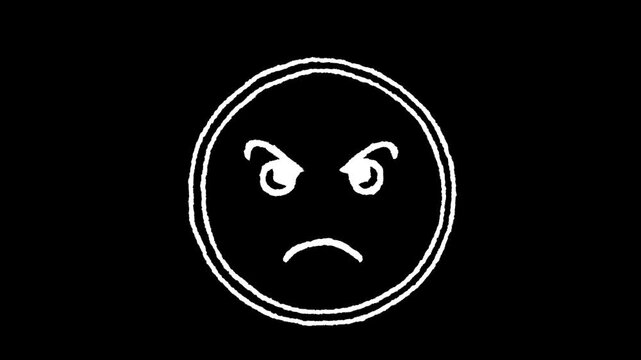 Anger Icon: A simple yet potent illustration of an angry face, its furrowed brow and glaring eyes conveying a clear sense of displeasure and frustration.