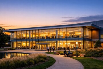 Obraz premium Modern Education Building at Late Afternoon