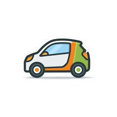 Fototapeta premium Compact Car Illustration on Transparent Background