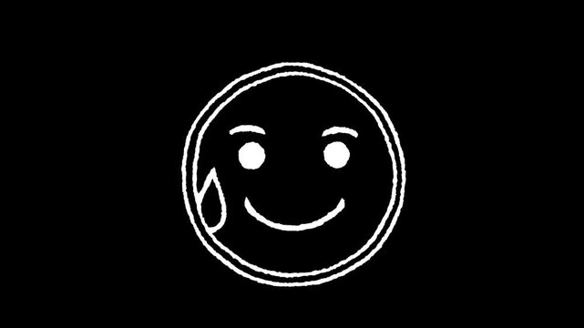 Emoticon of Mixed Emotion: This minimalist design features a unique combination of happiness and sadness, creating a thoughtful expression of complex feelings.