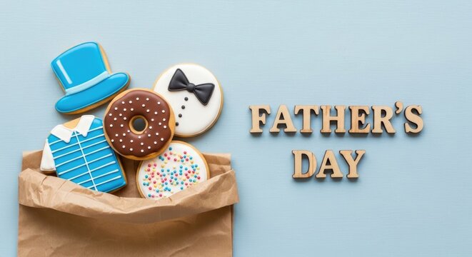 Sweet father's day treats cookies top hat celebration for dad