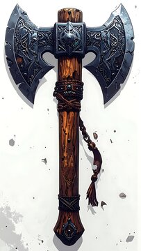 Ornate double-headed axe
