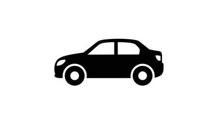Fototapeta premium Black sedan car side view.