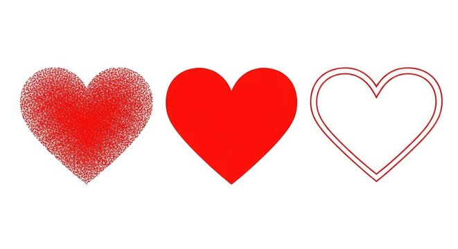 Father's day heartfelt love three red hearts symbolizing dad's unconditional affection